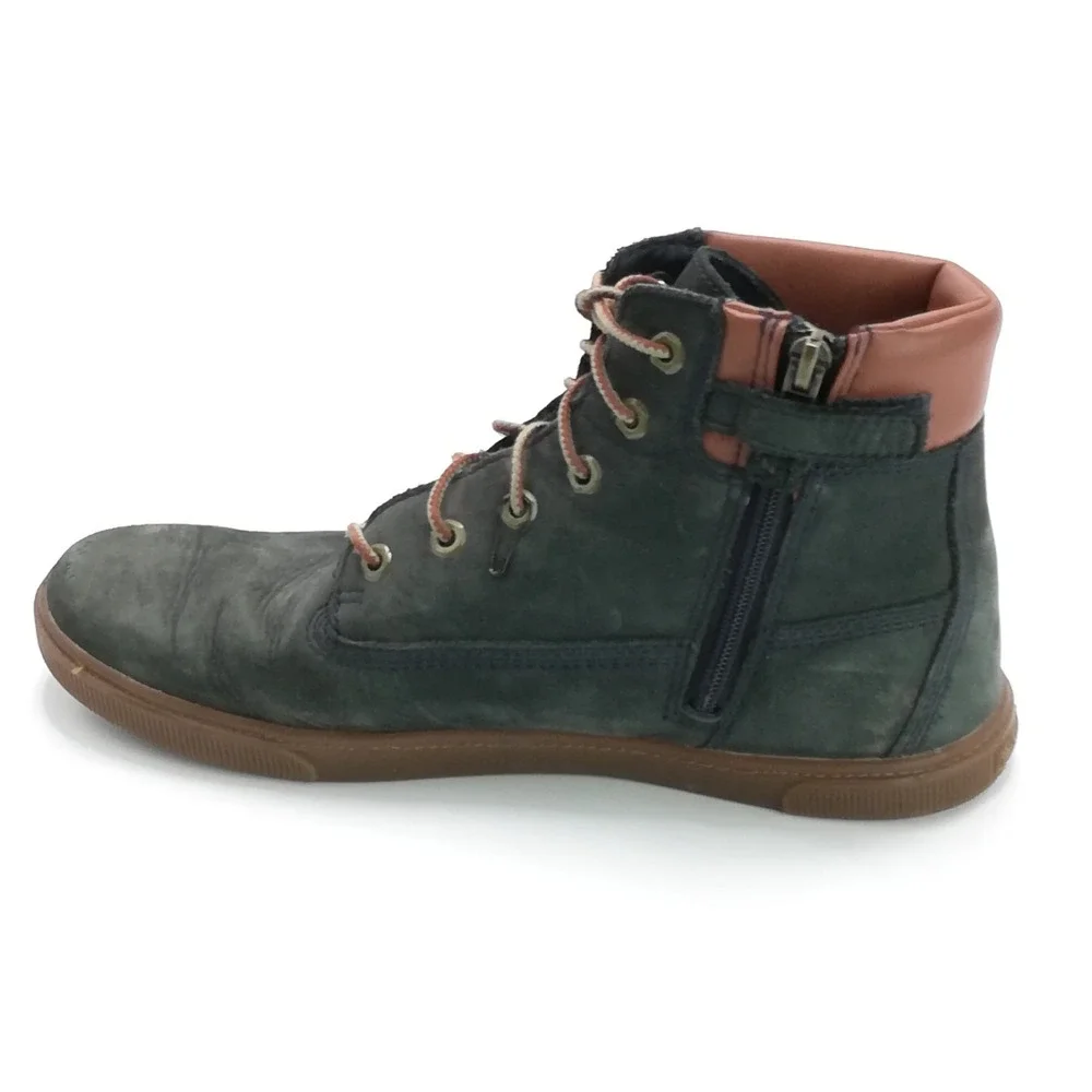 Timberland Boots Boys Shoes Suede Leather Green Lace Up Slim‎ Cupsole 6